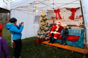 Child visiting Santa